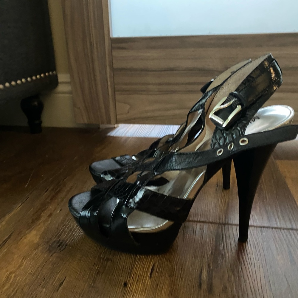Black Strappy High Heel Sandals-Michael Kors
